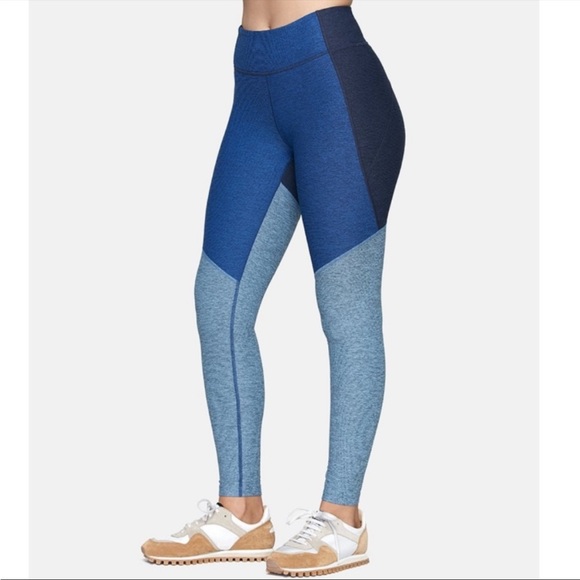 Outdoor Voices Blue Colorblock Leggings - Picture 1 of 6